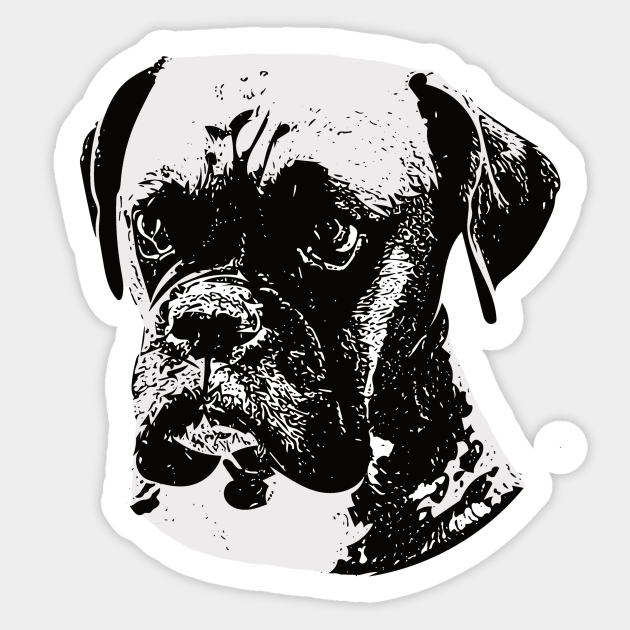 Boxer Face Sticker by DoggyStyles